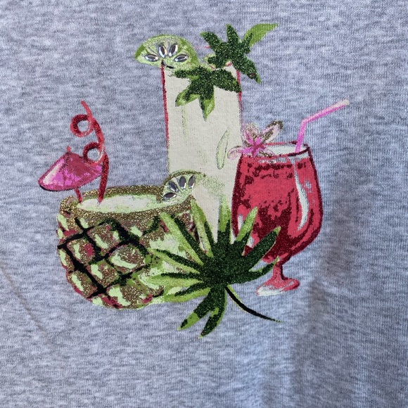 NWT! Sparkly cocktail design gray tee - Picture 3 of 5